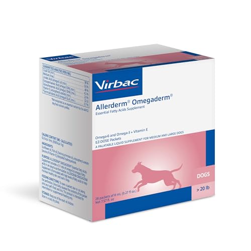 Gouttes ALLERDERM OMEGADERM versées sur la nourriture.
