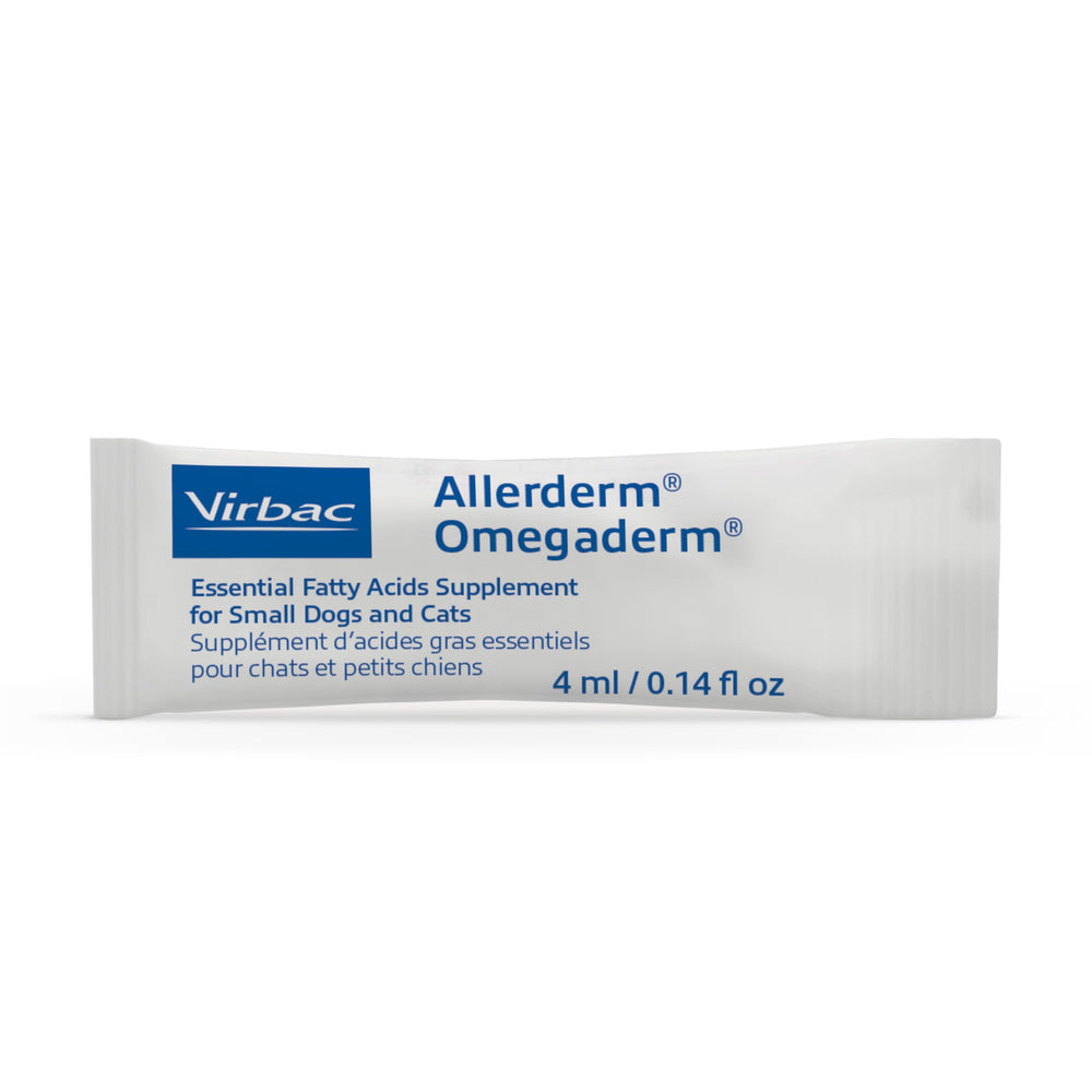 Virbac ALLERDERM OMEGADERM – développé avec des dermatologues vétérinaires pour soutenir la peau.
