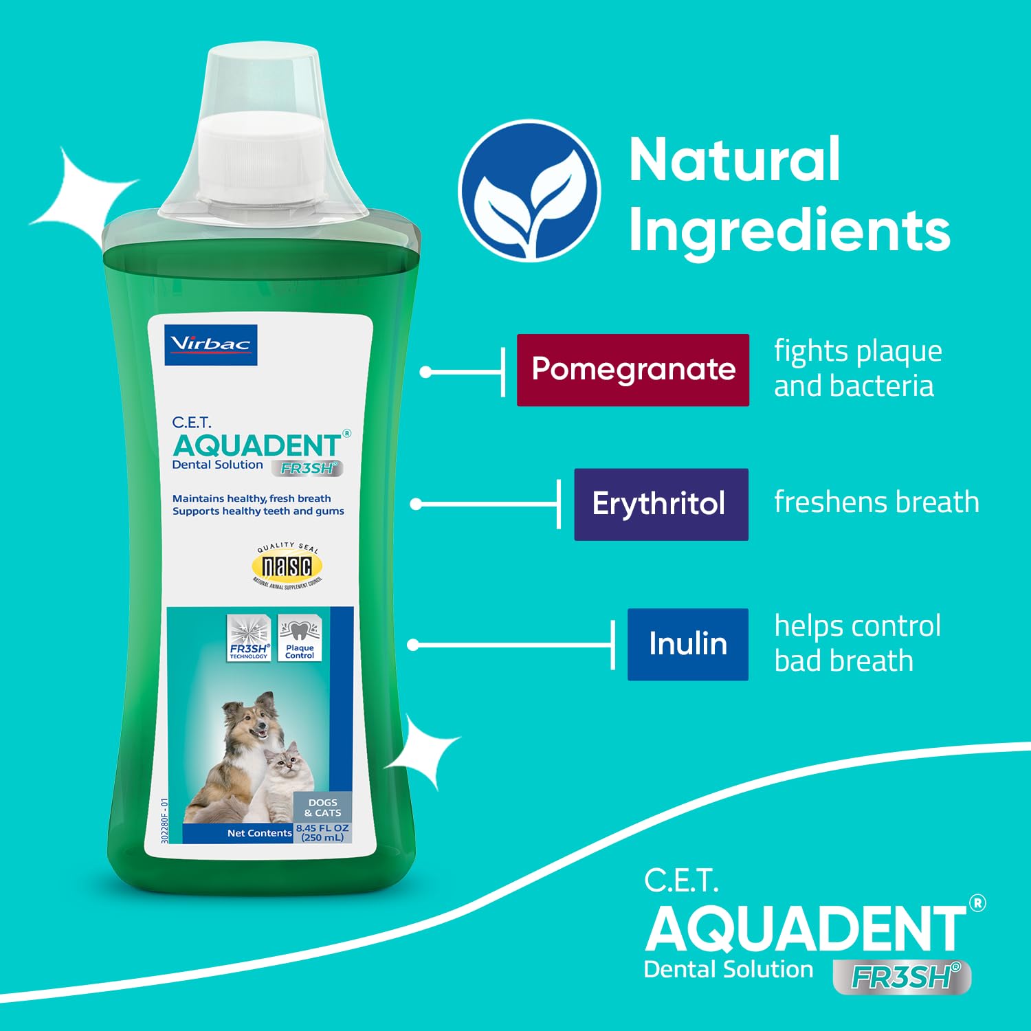 Virbac AQUADENT FR3SH, sceau de qualité assurant une hygiène dentaire fiable