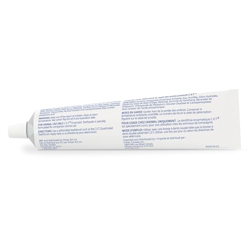 Virbac C.E.T. Pâte Dentaire Enzymatique – brosse douce facilite l’application et une bouche propre.