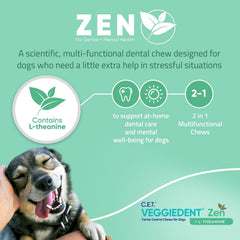Virbac C.E.T. VeggieDent Zen dog-chewing: chien mâche joyeusement et nettoie ses dents