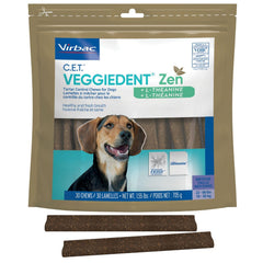 Virbac C.E.T. VeggieDent Zen pack-shot: packaging clair et routine dentaire pratique pour chiens