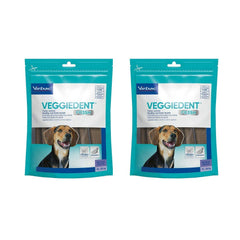 Virbac C.E.T. VeggieDent Chews format moyen, action de mastication pour réduire la plaque.