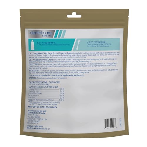 Virbac C.E.T. VeggieDent Flex – respiration fraîche et bouche mieux entretenue après la mastication.