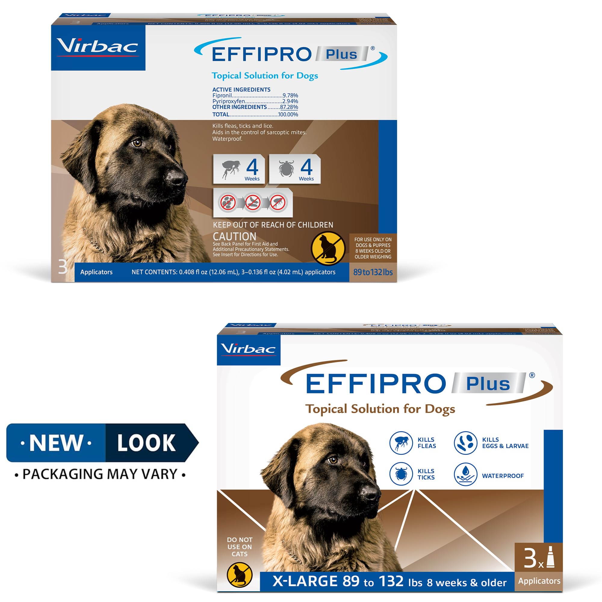 Effipro Plus imperméable à l'eau après l'application sur le pelage.