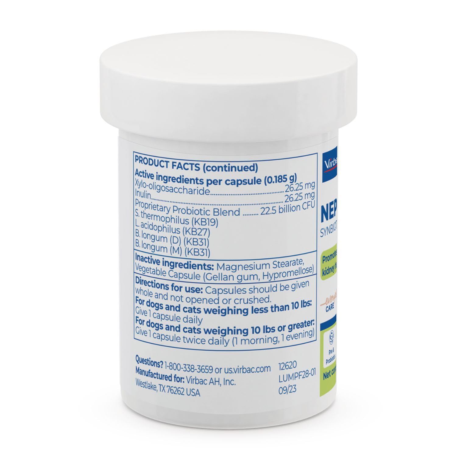 Virbac NEPHRODYL, chien, probiotiques pour digestion et équilibre intestinal.