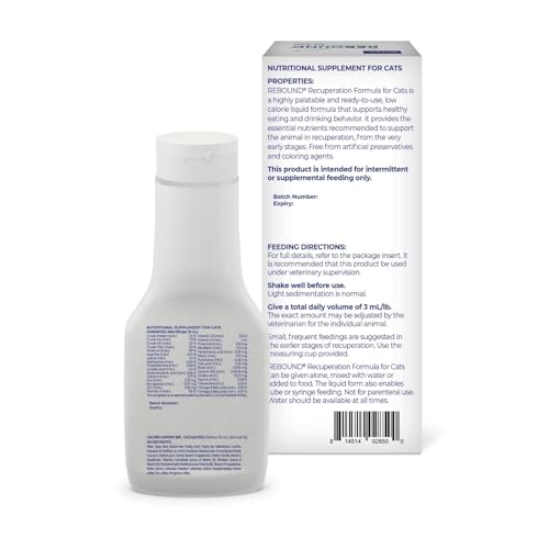 Virbac REBOUND, chat boit, favorise hydratation et nutrition pendant récupération.