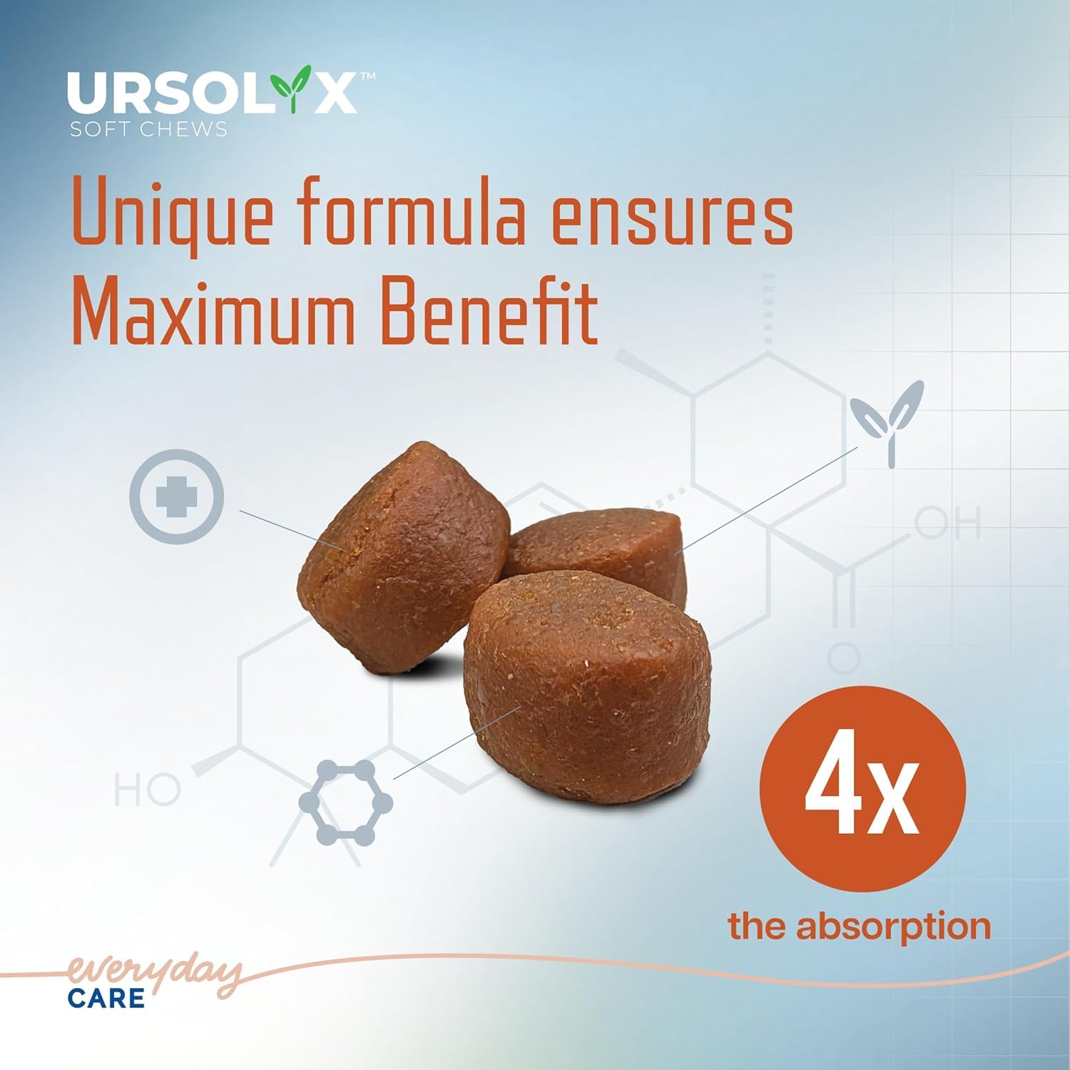 Virbac URSOLYX bouchées molles adaptées pour le poids et les besoins quotidiens.