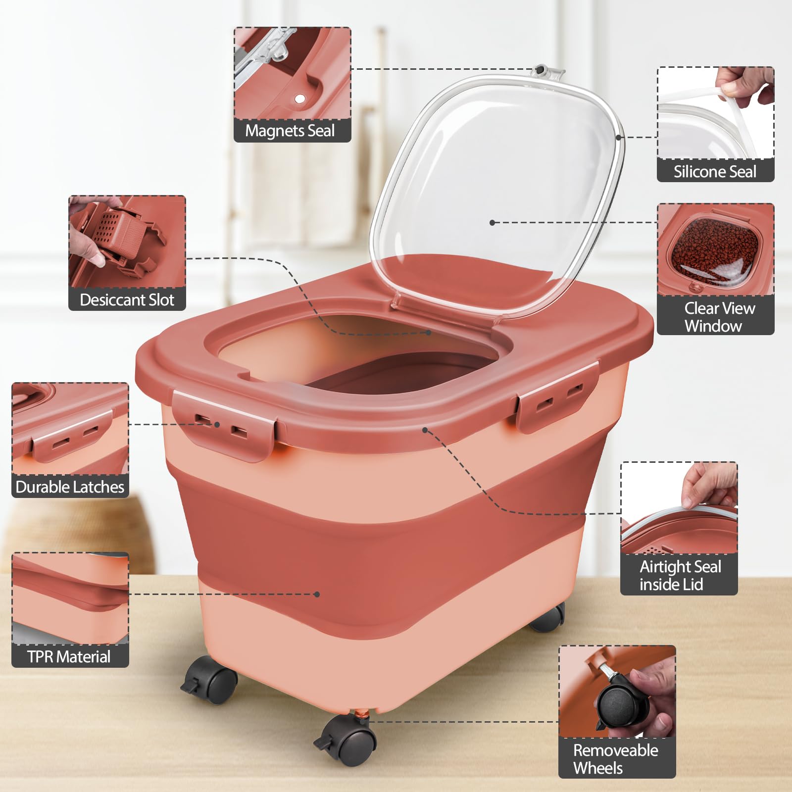 Conteneur Viretec polyvalent pour aliments secs et jouets d'animaux