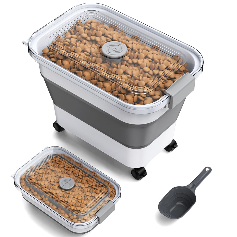 Conteneur d’alimentation Viretec pour chiens avec couvercle transparent et étanche pour vérifier le niveau