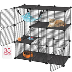 Viscoo cage-chat 3 etages avec hamac inclus, espace confortable pour chat et petits animaux.