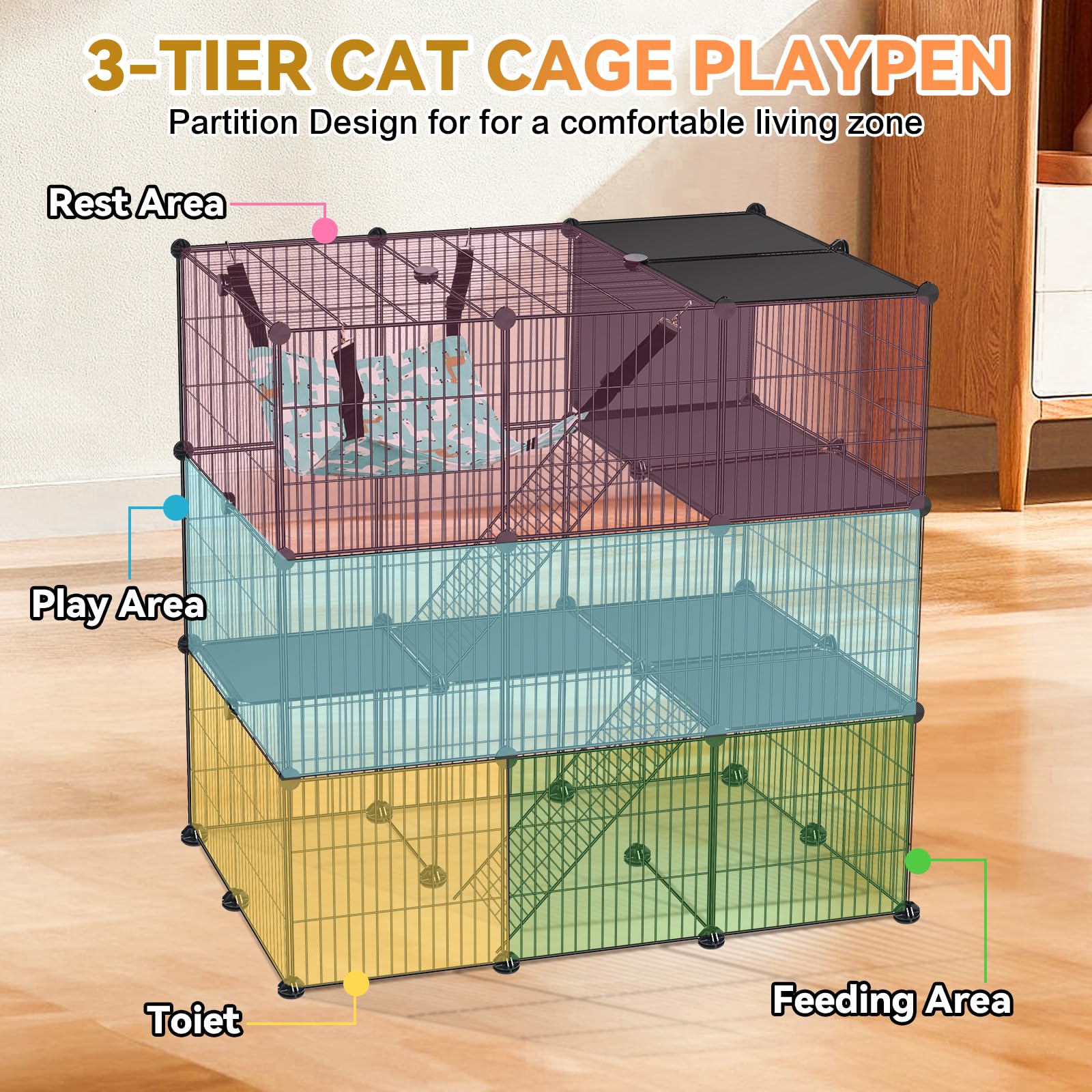 VISCOO cage chat hamac inclus: coin sieste confort et détente.