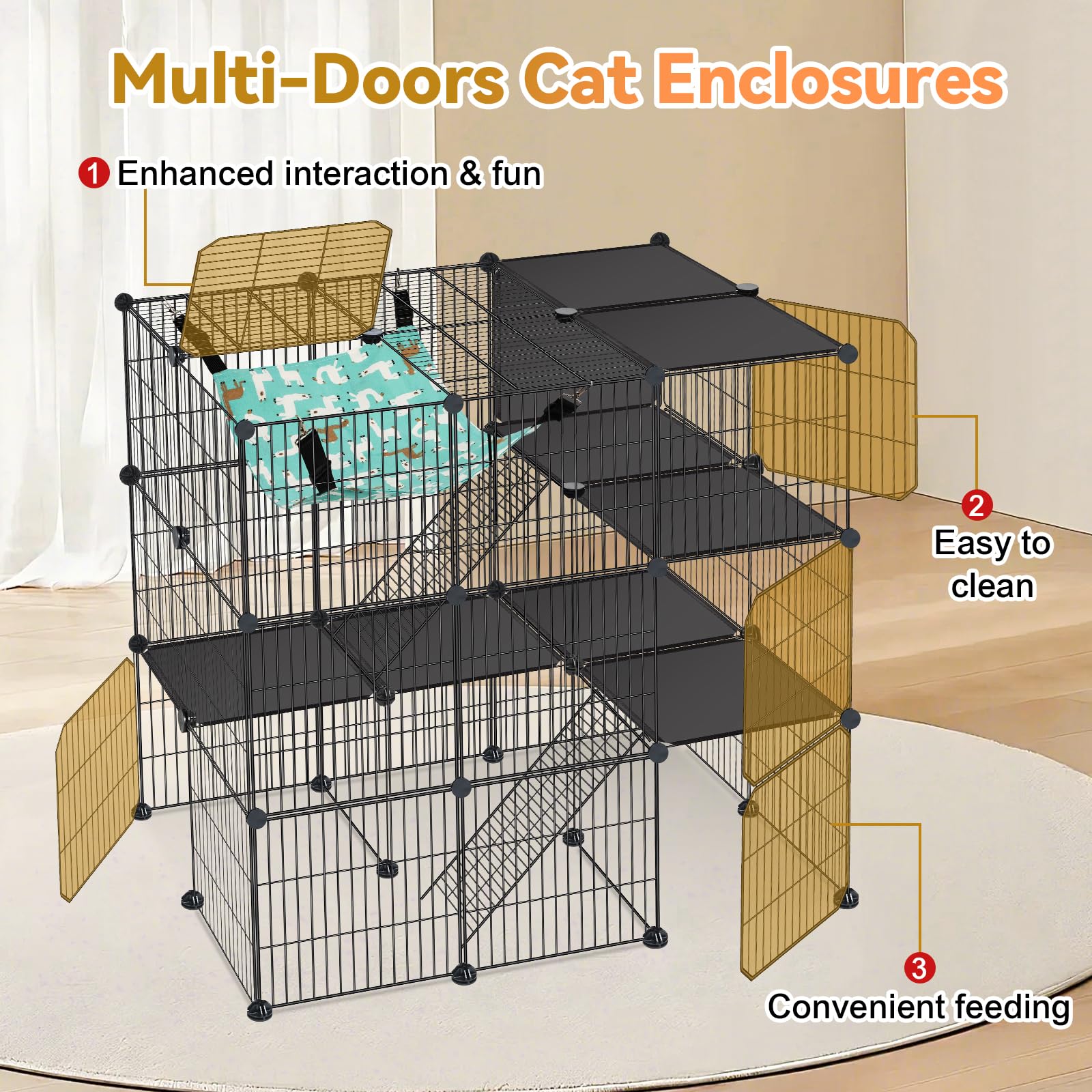 VISCOO cage chat montage DIY: assemblage modulable selon l’espace.