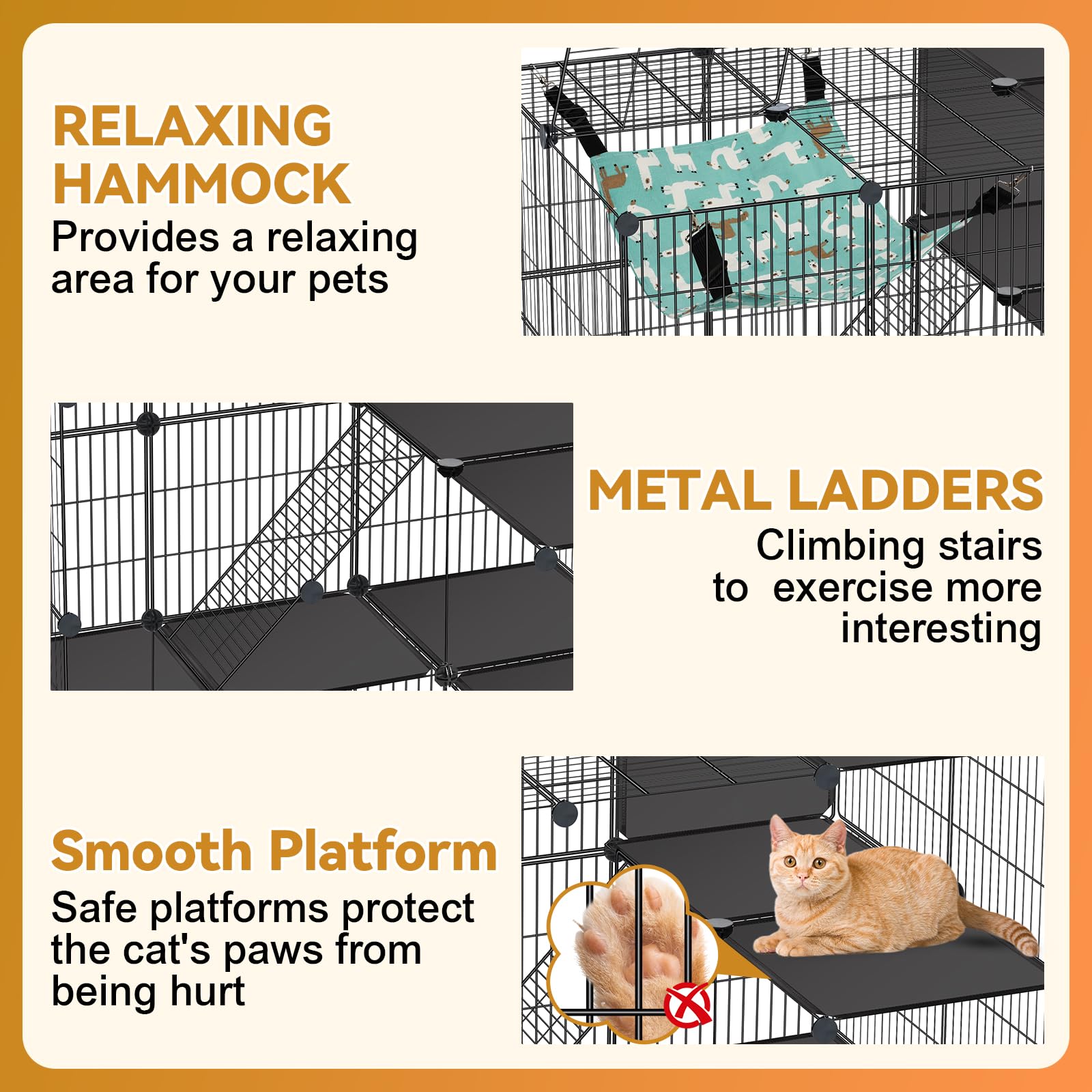 VISCOO cage chat portes multiples: accès pratique et nettoyage facilité.