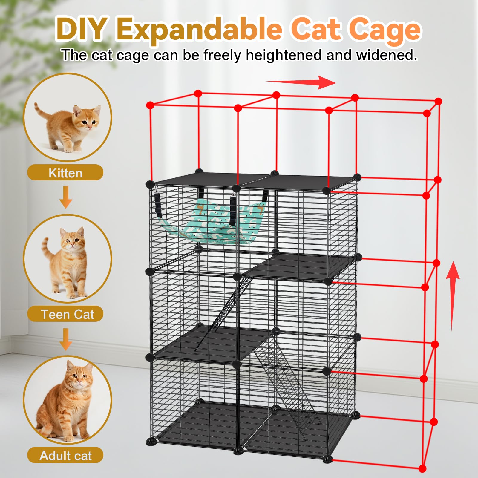 Parfait pour petits animaux VISCOO, espace clos et stimulant pour chats.