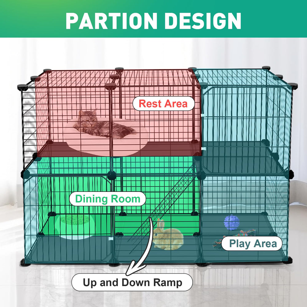VISCOO enclos avec deux portes pour un accès facile et un nettoyage pratique.