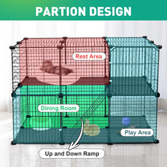 VISCOO enclos avec deux portes pour un accès facile et un nettoyage pratique.