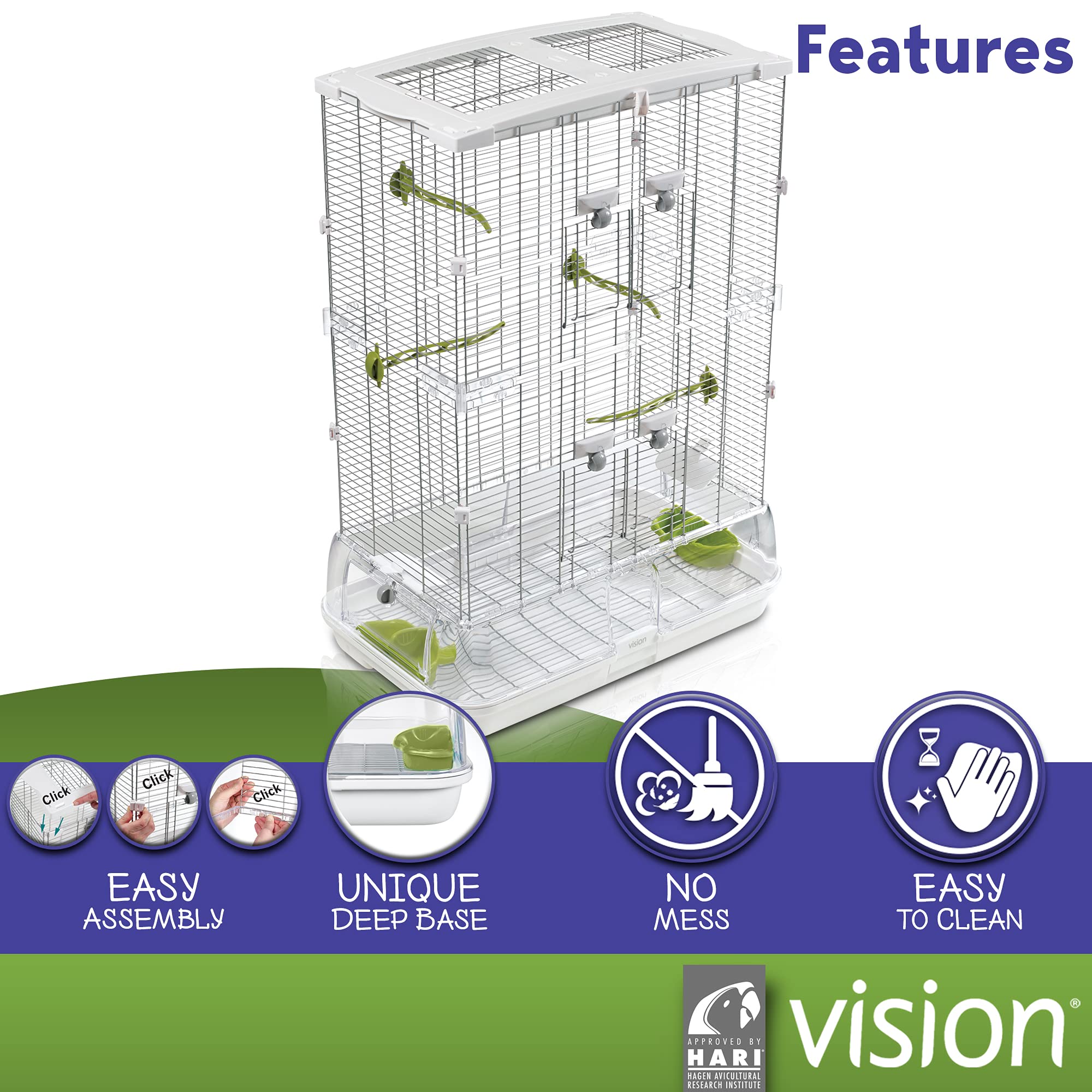 Vision M02 coupelles extérieures non invasives facilitant le remplissage sans stress.