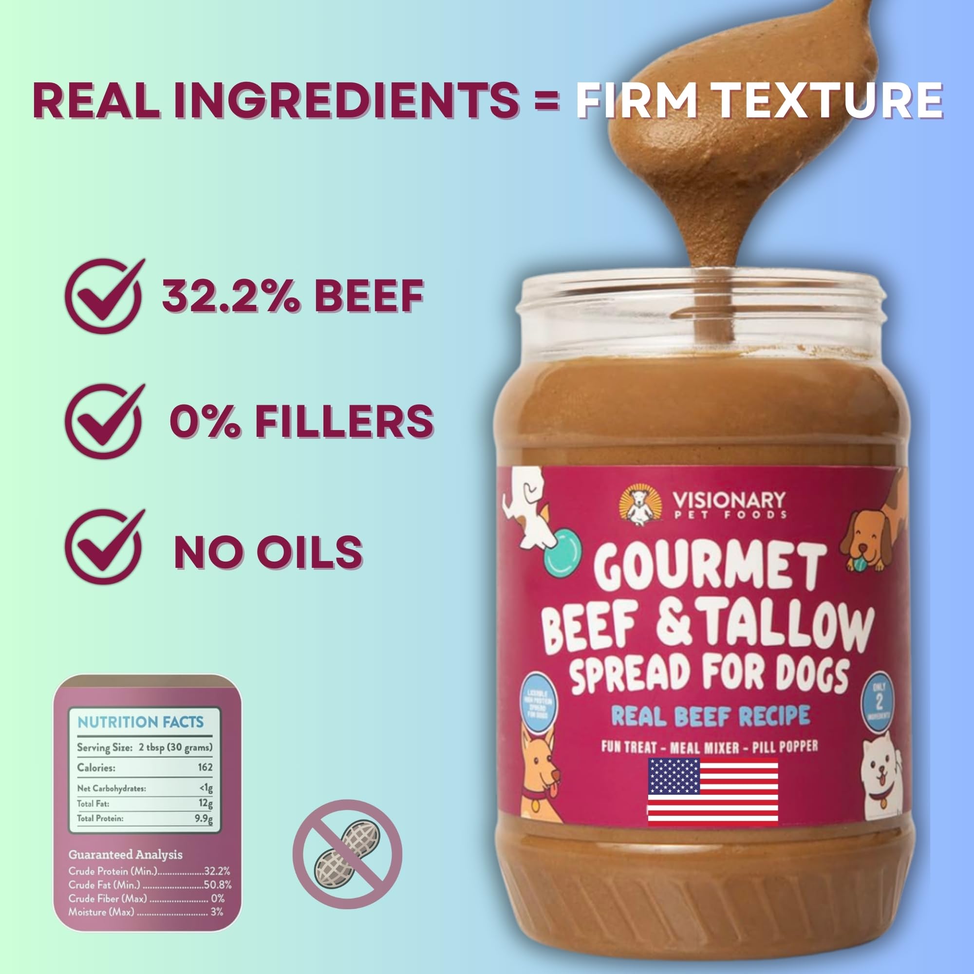 Beef Meat Spread prêt à être ajouté dans le bol du chien.