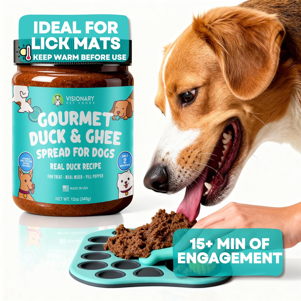 Visionary Pet Foods Pâte de Canard — poches pilules facilitant l'administration des médications.