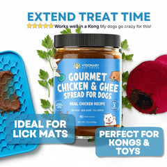 Visionary Pet Foods Utilisation lick-mat: application idéale pour récompenser calmement.
