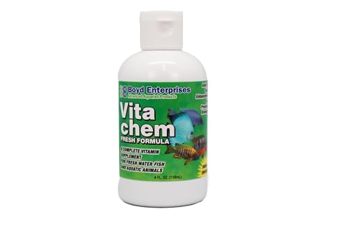 Vitachem: gouttes dans l’eau facilitant le dosage hebdomadaire.
