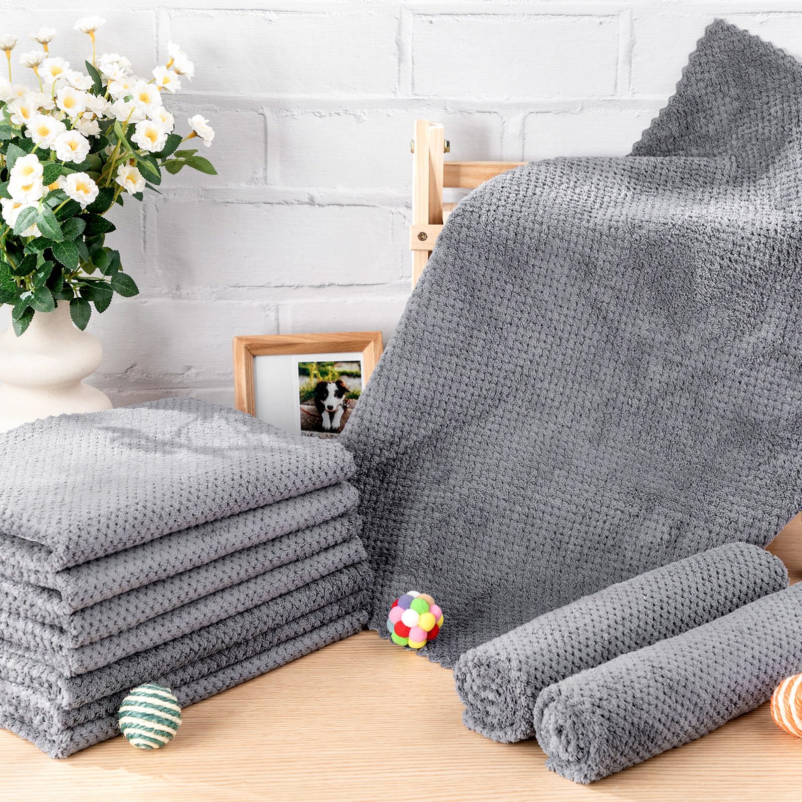VitalCozy ensemble pratique de 10 tapis gris, économique.