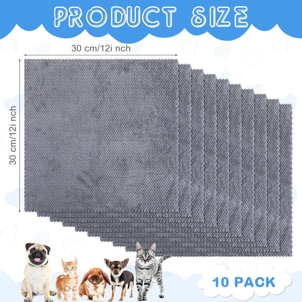 VitalCozy ensemble de 10 tapis lavables en gris, pour petits animaux.