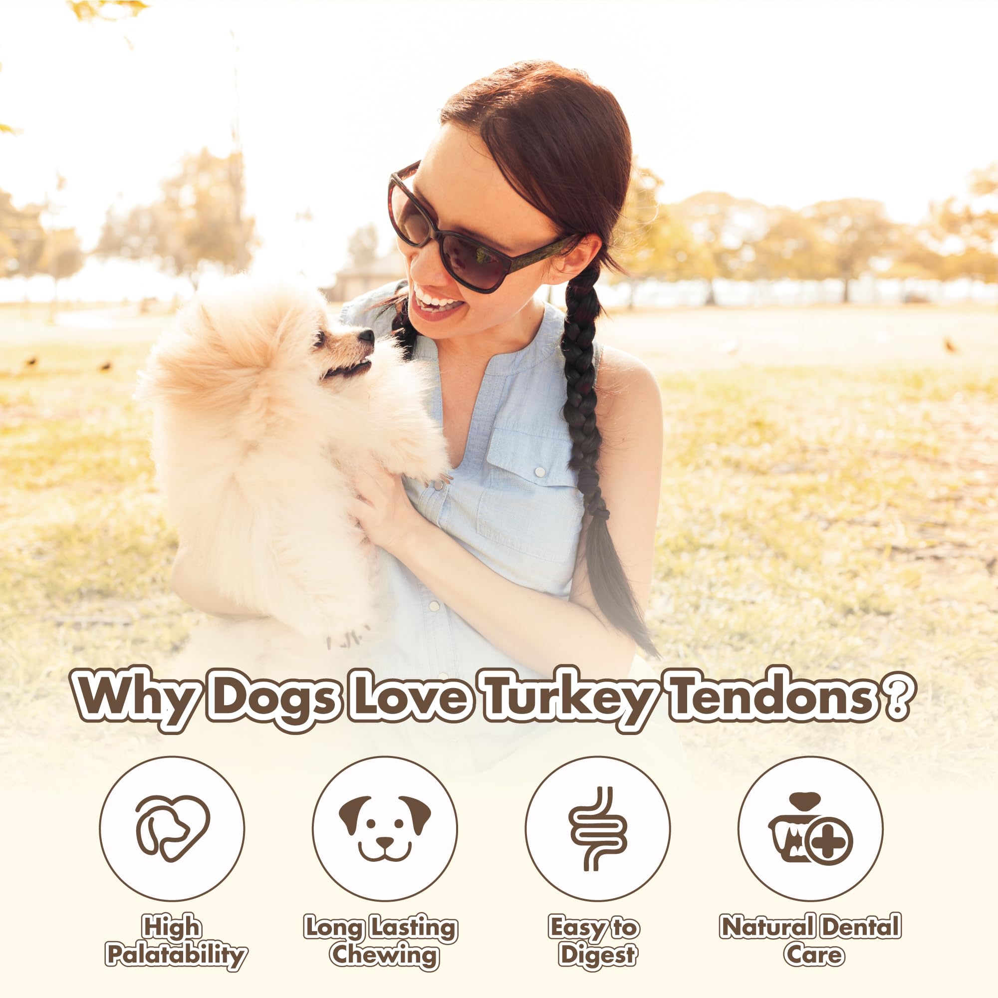Vitaday tendons de dinde mordillage longue durée pour divertir votre chien.