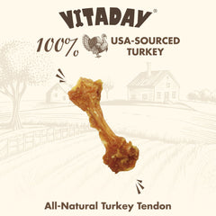 VITADAY Tendons de Dinde – texture fibreuse favorisant la mastication prolongée.