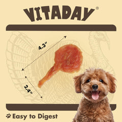 Vitaday Tendons dinde: texture de mastic durable pour une mastication saine.