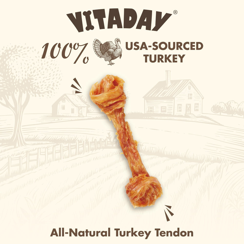 Vitaday tendons de dinde tresse faite à la main pour résistance accrue.