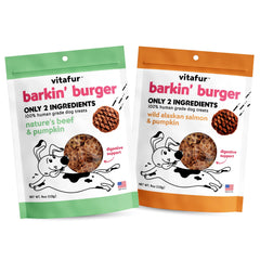 Vitafur Barkin Burger emballage boeuf et citrouille, snack sain et pratique