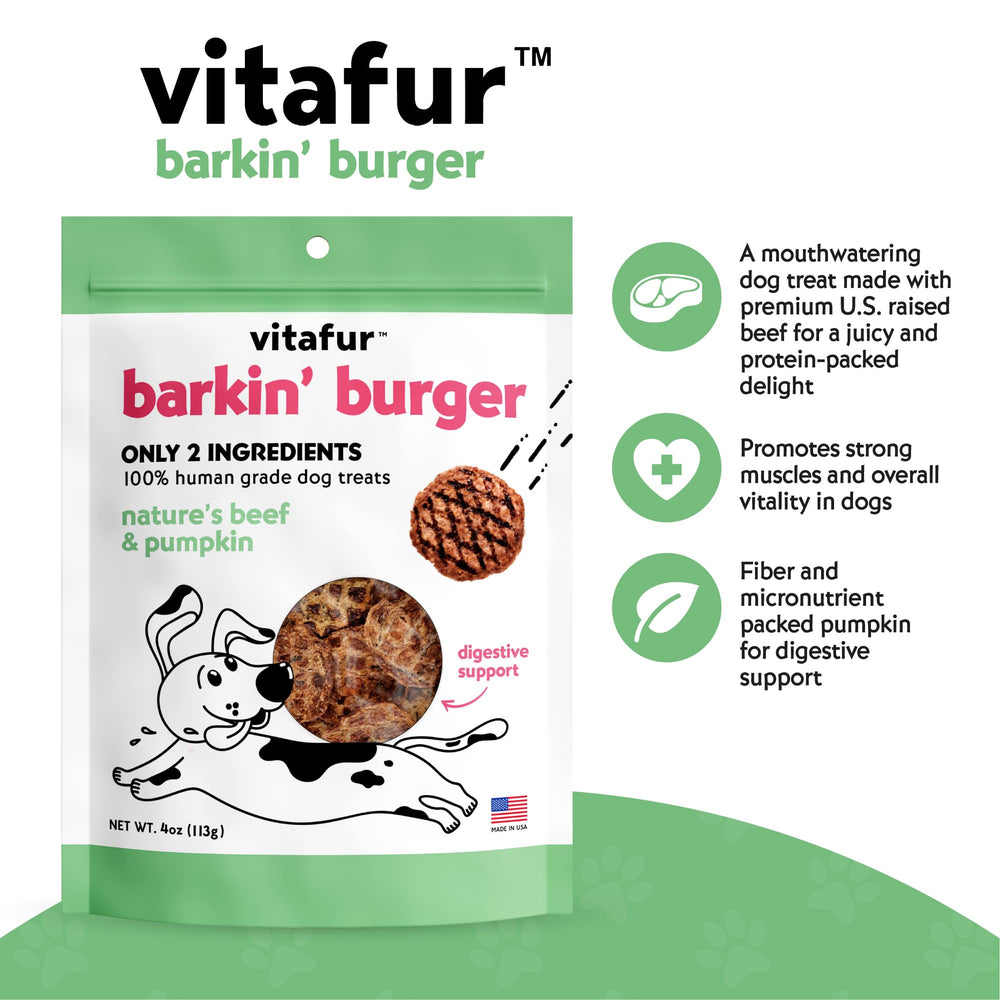 Vitafur Barkin Burger digestion saine, fibres de citrouille pour l’équilibre intestinal