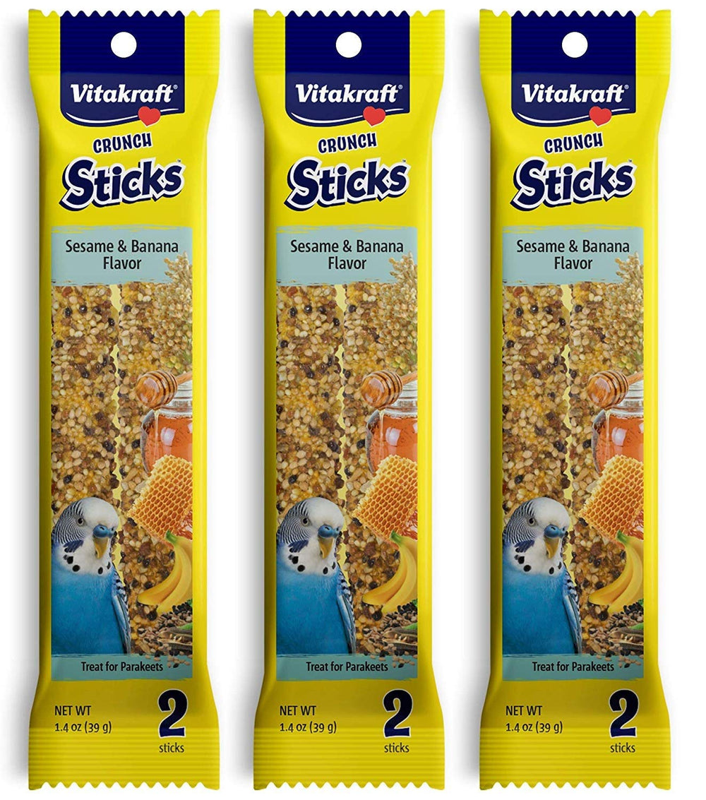 Vitakraft Bâtons banane pour perroquet – ensemble de 3 bâtons prêts à déguster