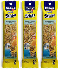Vitakraft Bâtons banane pour perroquet – ensemble de 3 bâtons prêts à déguster