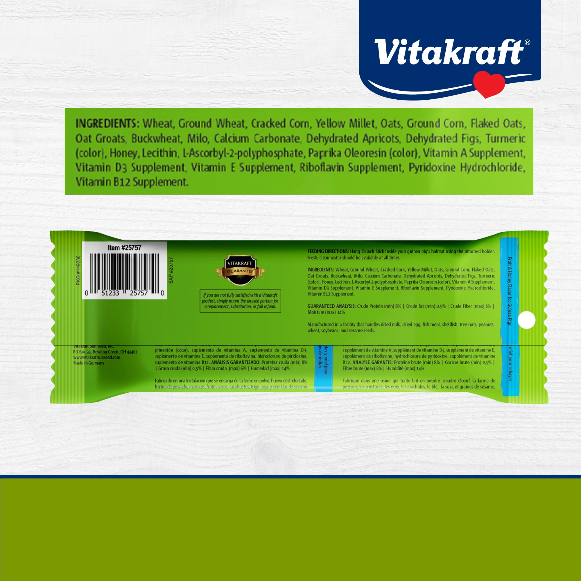 Vitakraft bâtonnets croquant durable: activité longue et enrichissante.