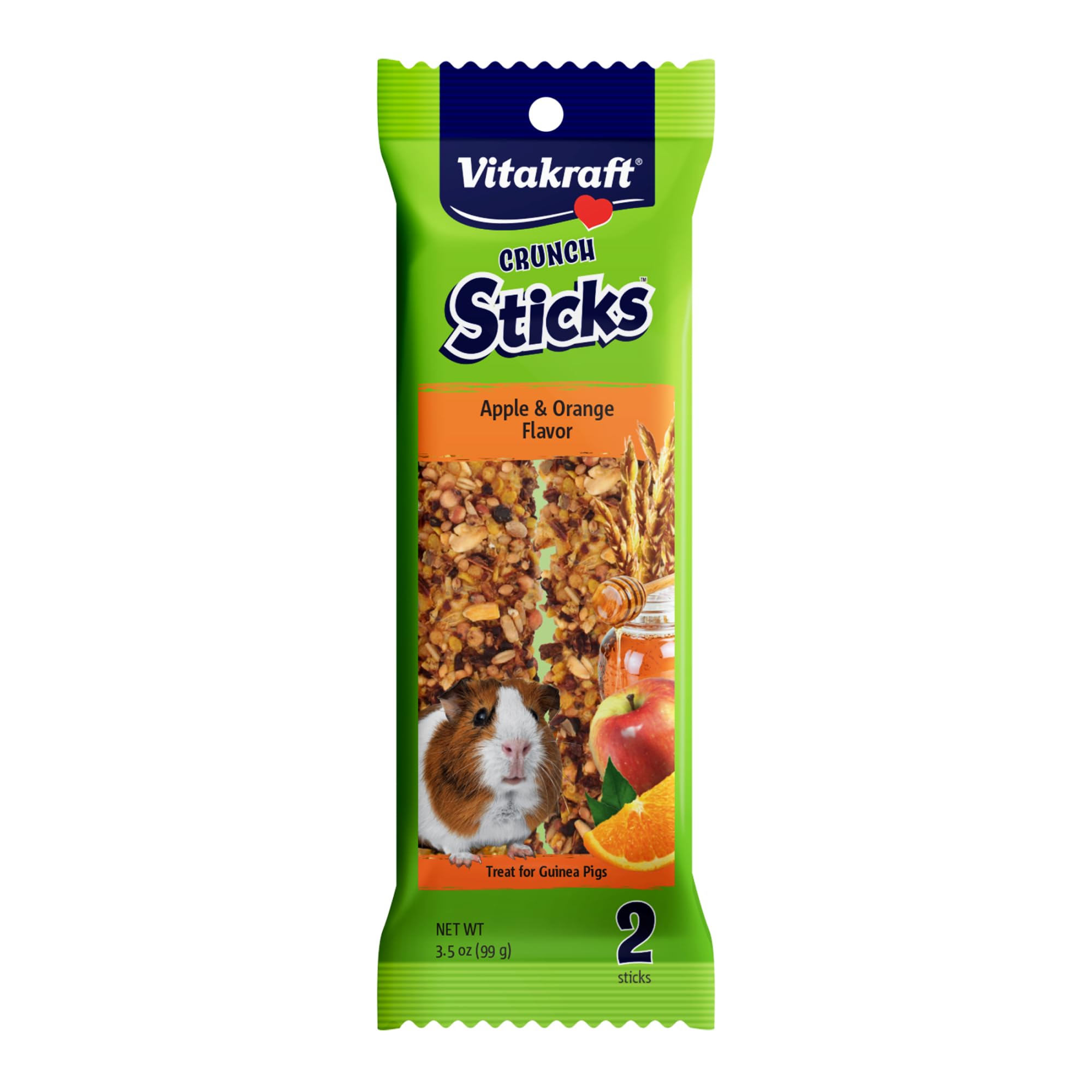 Vitakraft bâtonnets croustillants pour cochon d’Inde croquant triple pomme orange