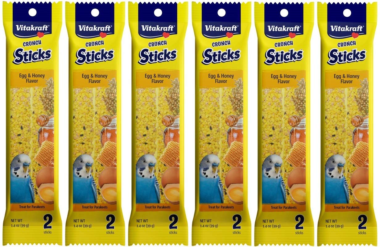 Vitakraft bâtonnets croustillants œuf et miel pour perroquet, divertissement durable et enrichissant