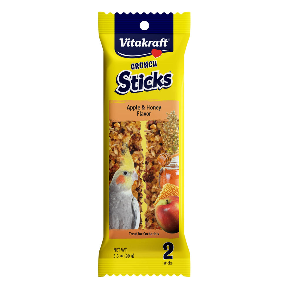 Vitakraft Bâtons croussillants Calopsitte Pomme Miel, texture attrayante et saveur naturelle.