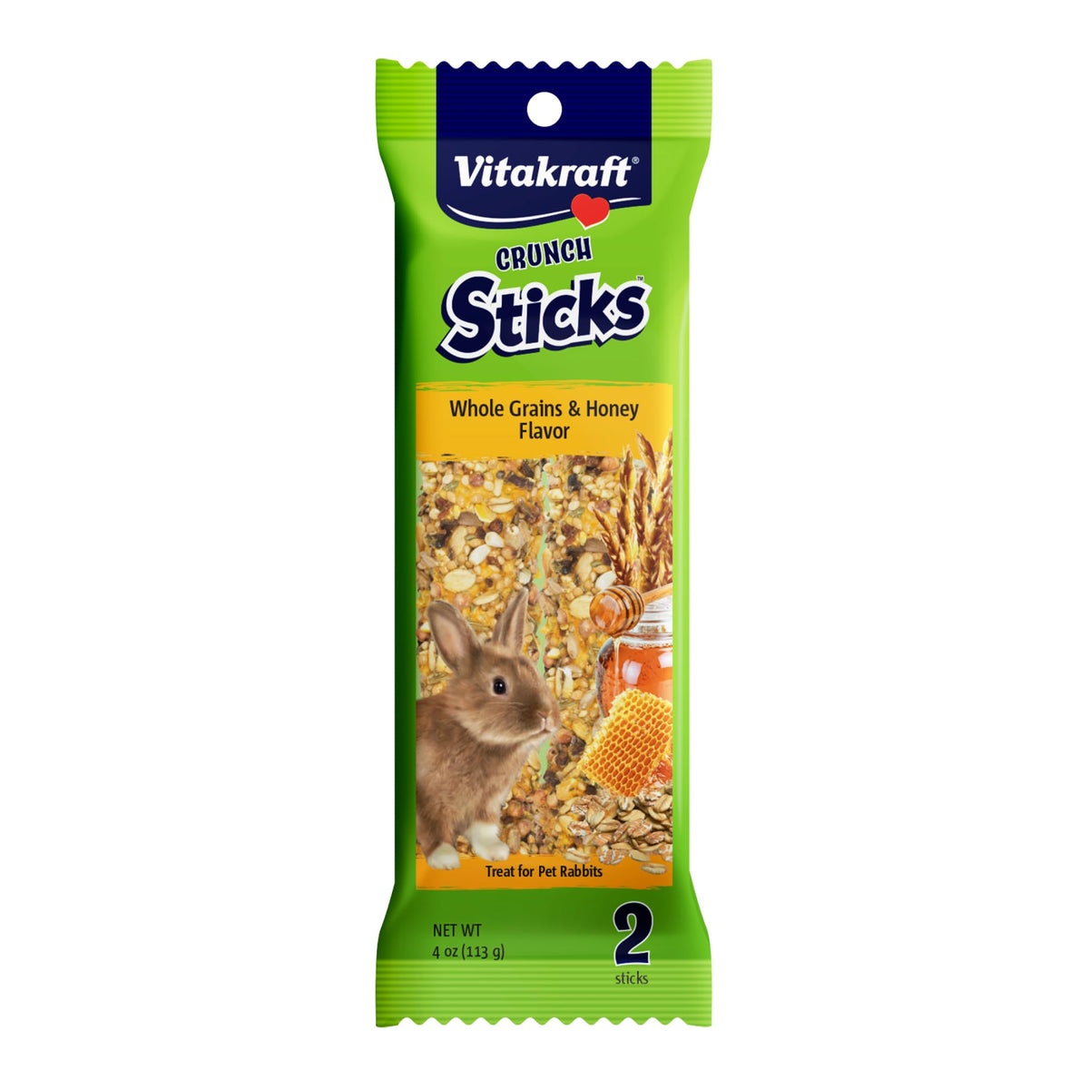Vitakraft Bâtons Croquants pour lapin, deux bâtons, stimulation quotidienne et goût croustillant.