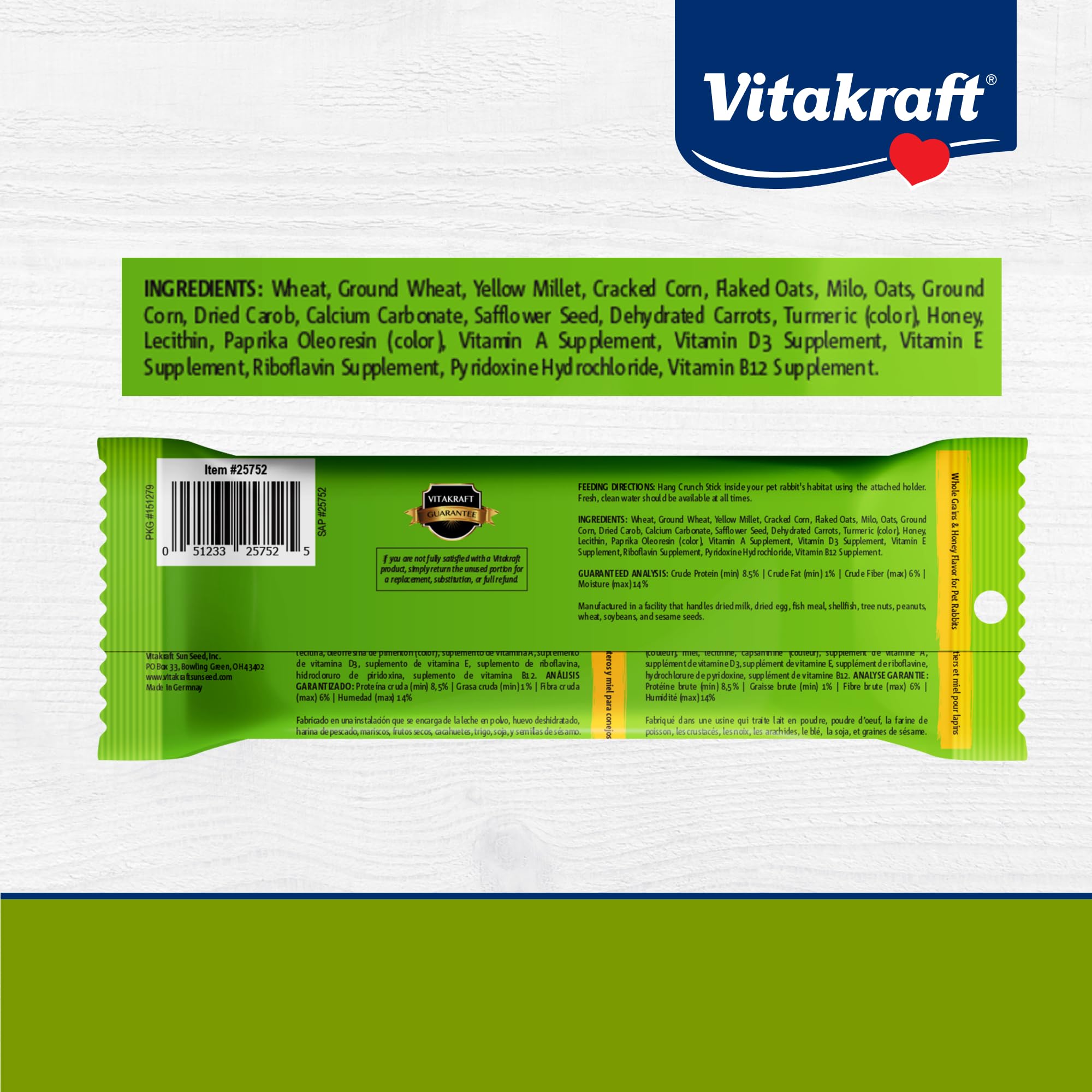 Vitakraft Bâtons Croquants enrichissent l’environnement et l’exploration.