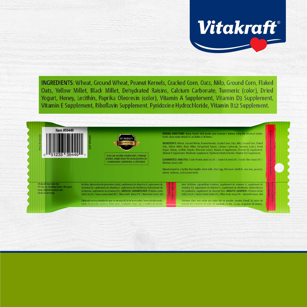 Vitakraft Crunch Sticks enrichissement sensoriel par la mastication et le forage.