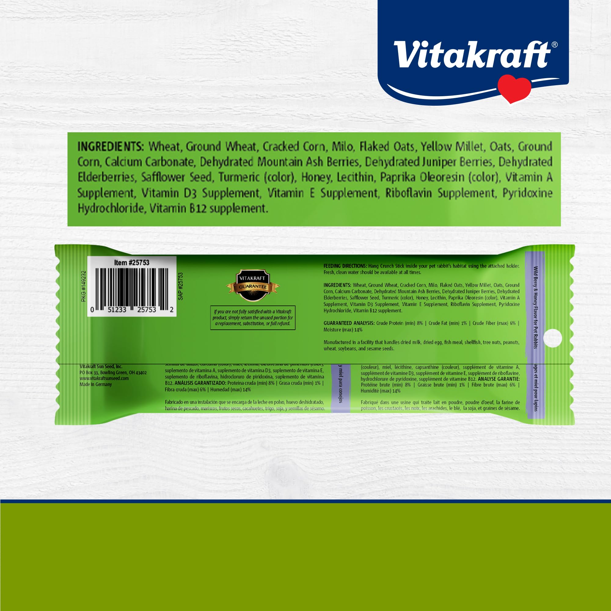 Vitakraft Crunch Sticks cuisson au four – goût authentique et constance.