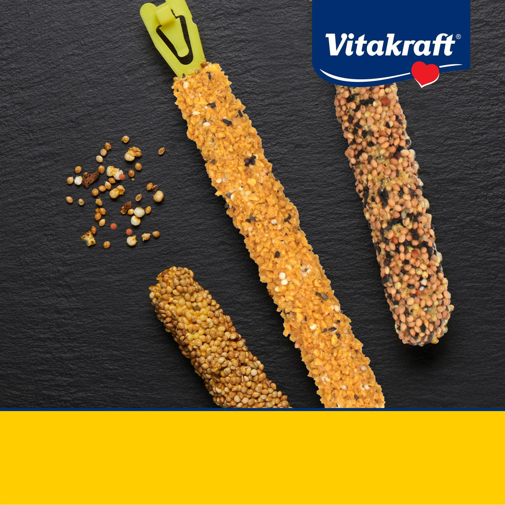 Vitakraft Crunch Sticks pour perruche – saveur banane, favorise l'engagement.