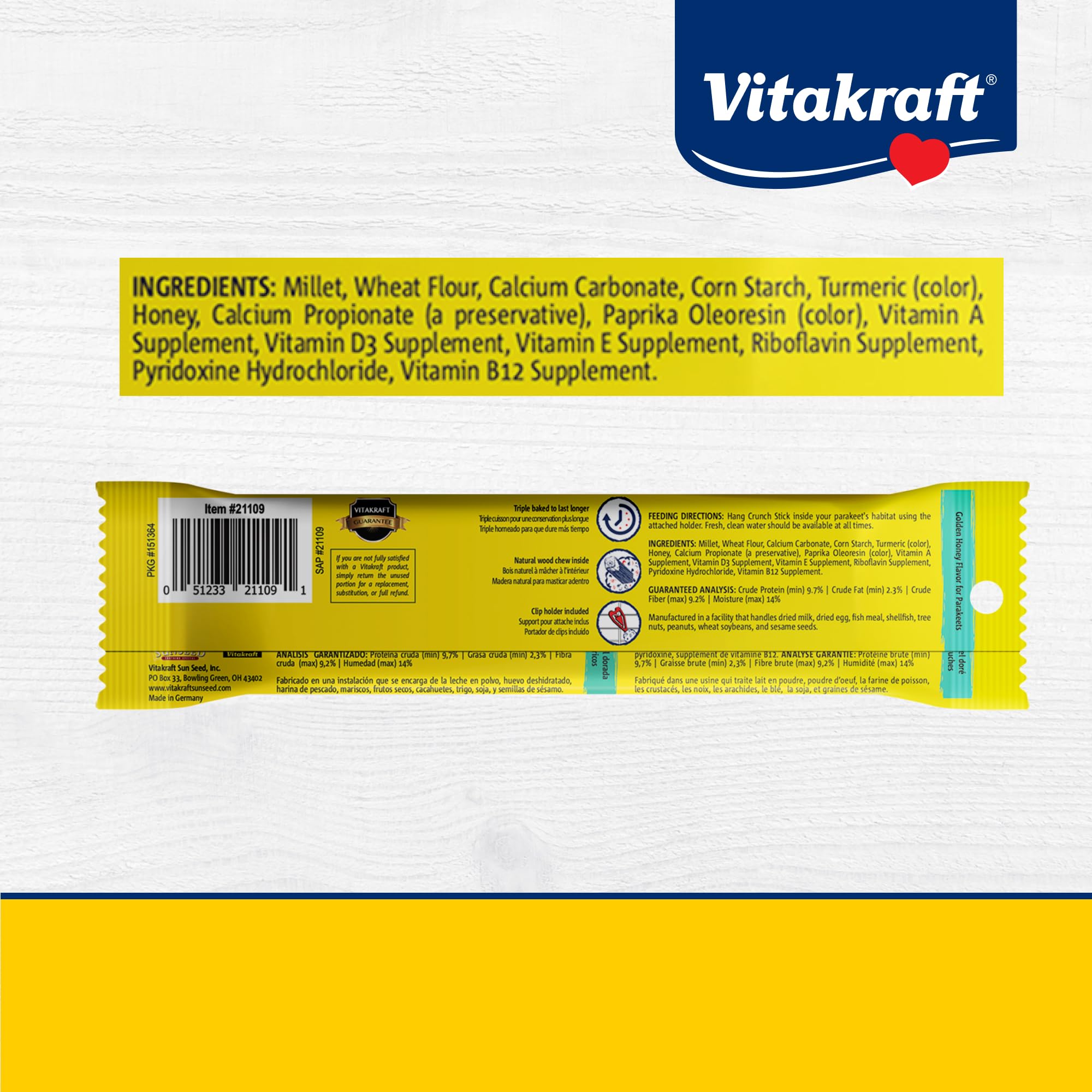 Vitakraft Crunch Sticks fixation cage simple pour mise en place rapide