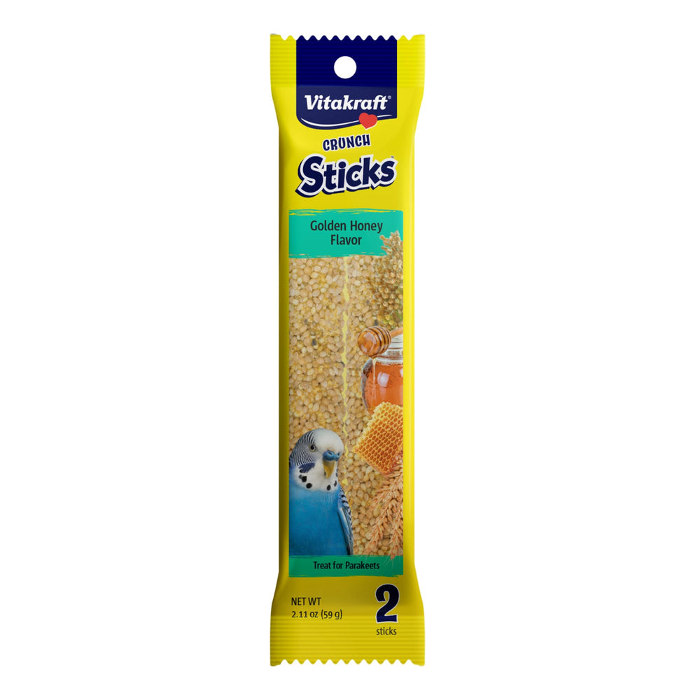 Vitakraft Crunch Sticks pour perruche goût miel doré et croquant stimulant