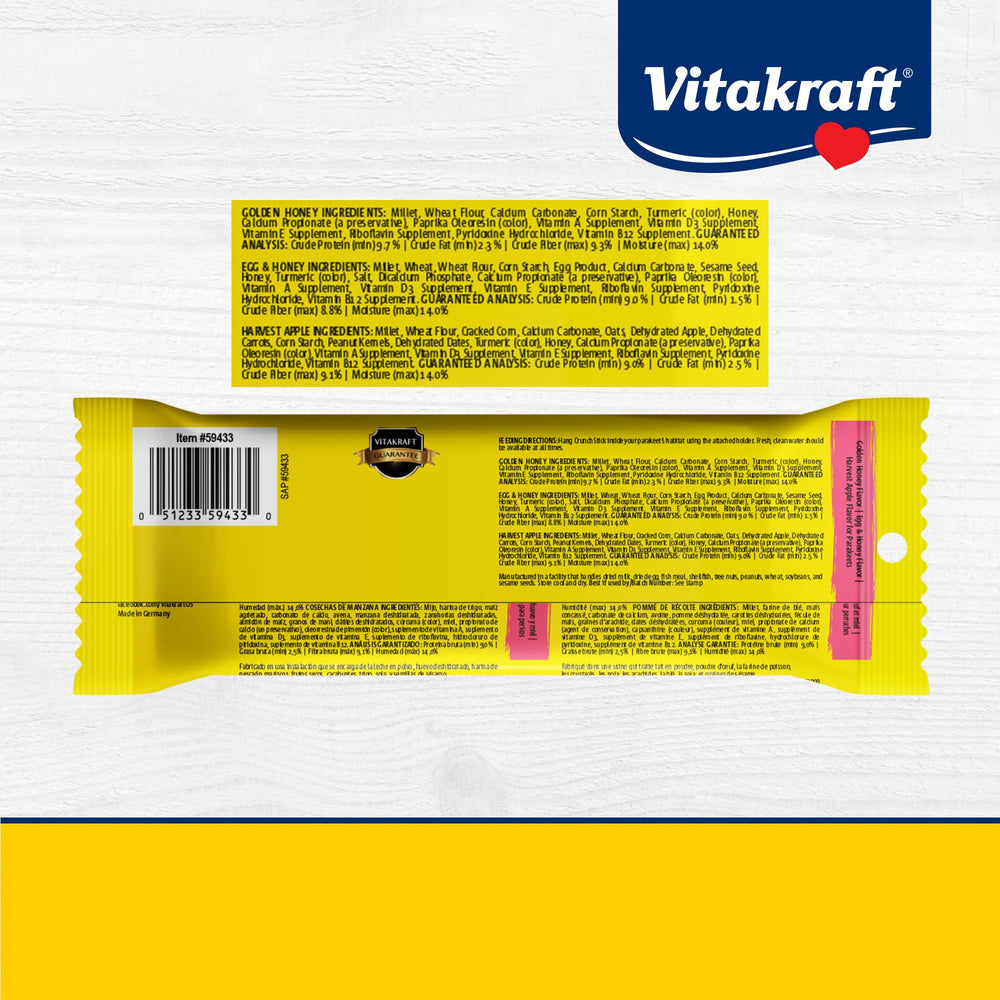 Vitakraft Crunch Sticks pour perruche – nutriments ajoutés pour soutenir le quotidien.