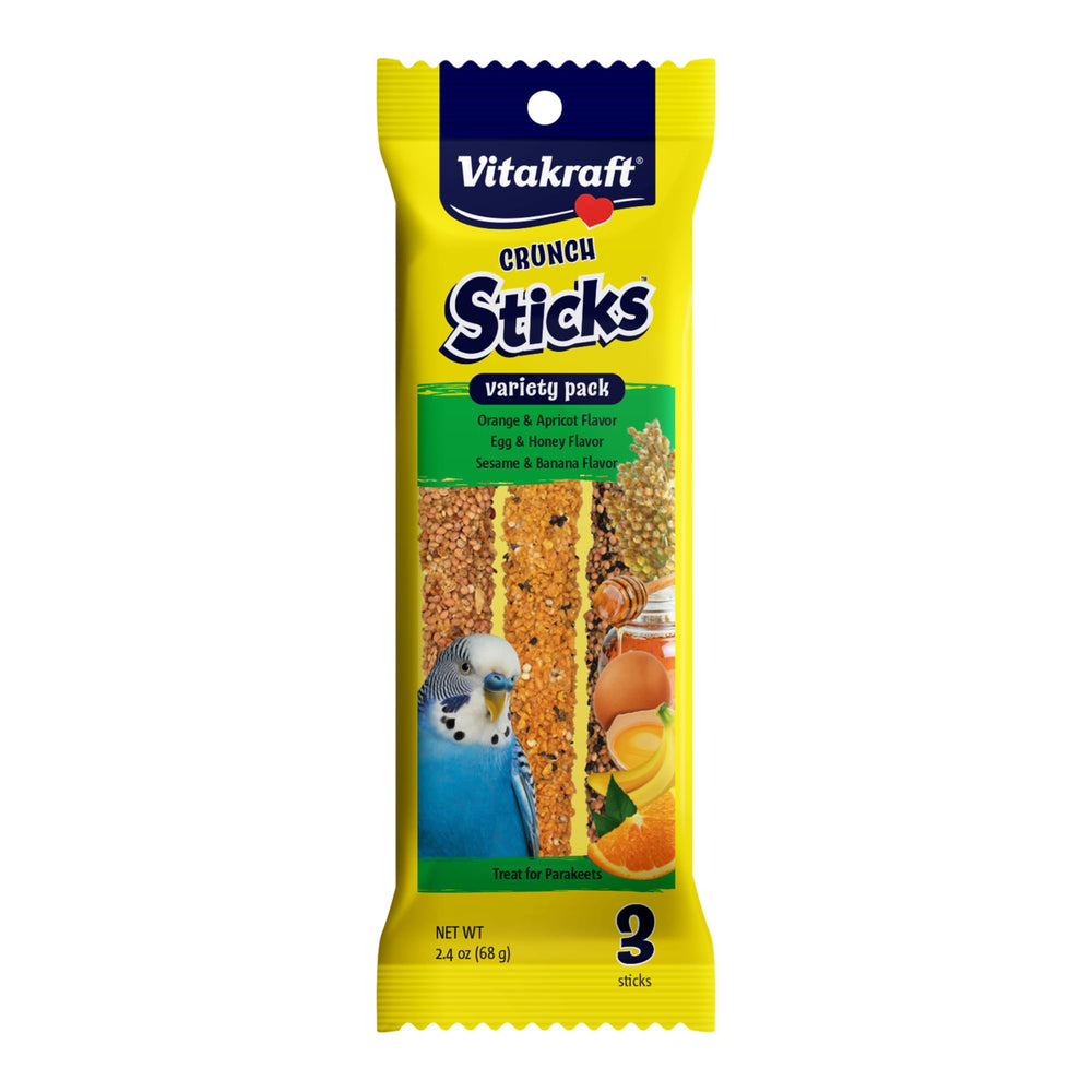 Vitakraft Crunch Sticks pour perruche – saveur orange, stimulant le forage.