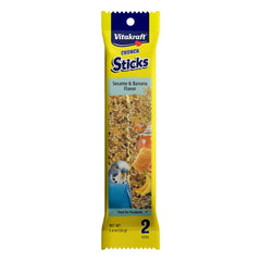 Vitakraft Crunch Sticks Perruche, croquant saveur sésame-banane pour l’appétit quotidien.